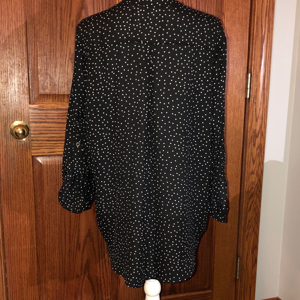Lush Black and White Dotted Blouse - Picture 11 of 11